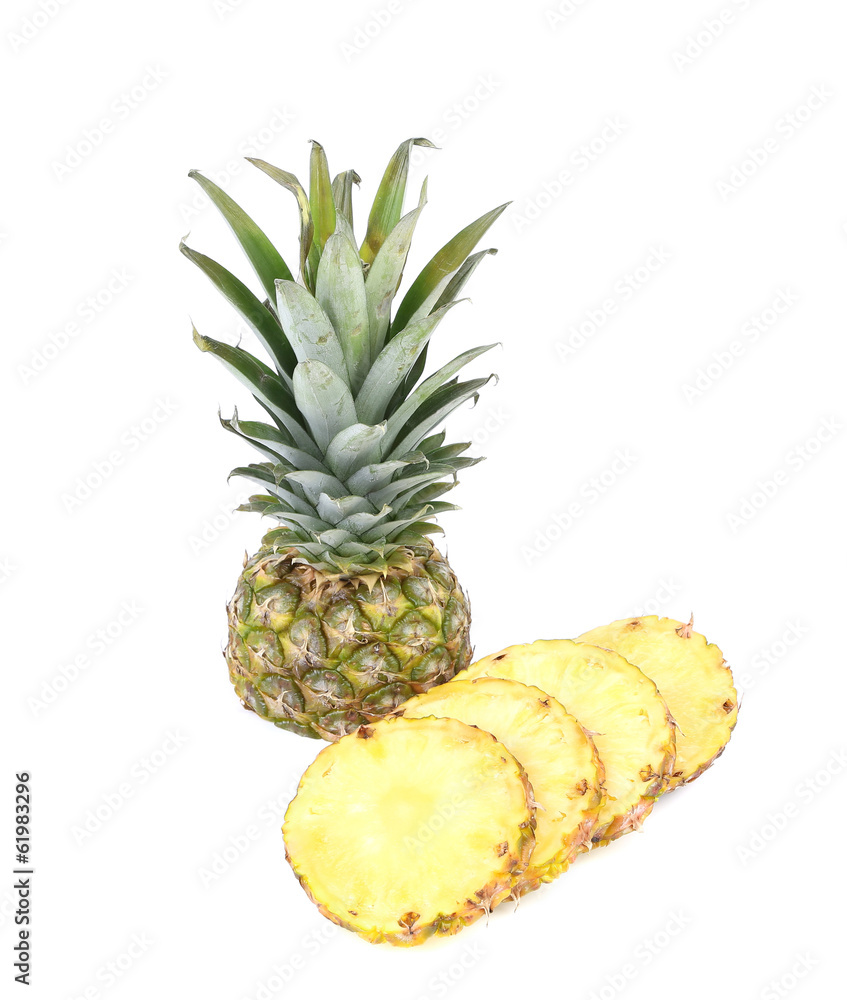 Pineapple with slices.