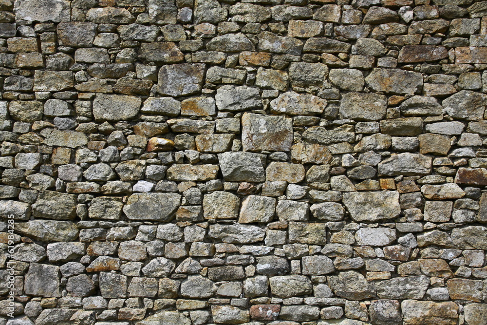 part of a stone wall with lot of rocks, made for texture