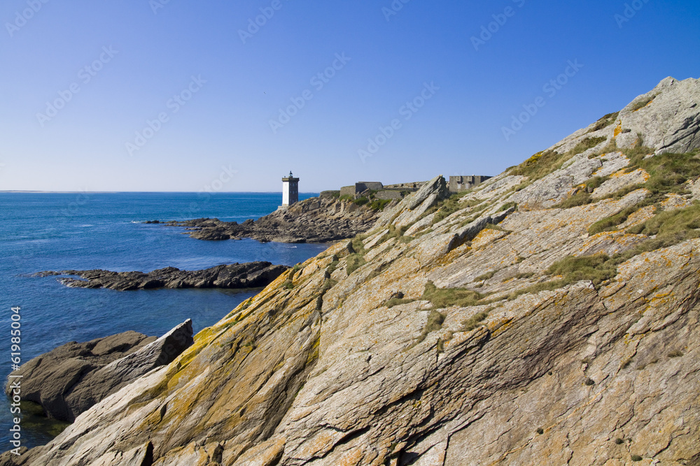 coastline view, with lighthouse