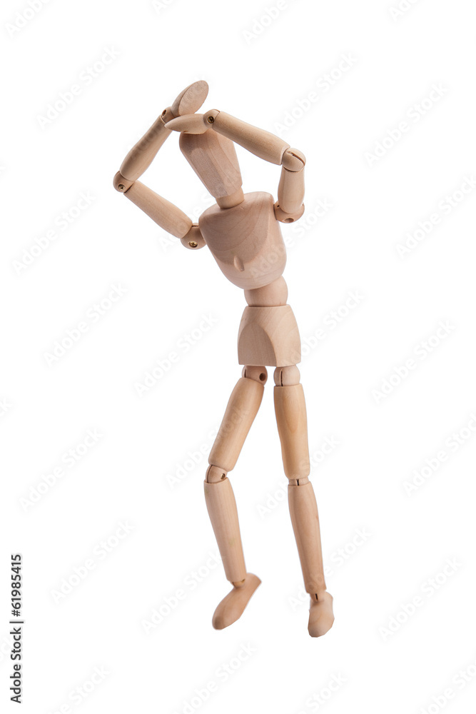 Wooden figure dummy, isolated on white Wooden figure dummy, isolated on white
