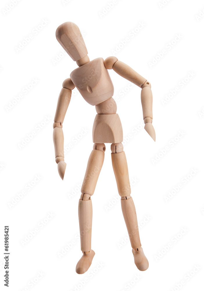Wooden figure dummy, isolated on white