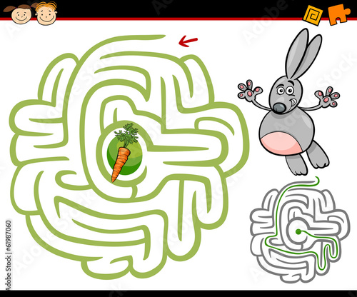 cartoon maze or labyrinth game
