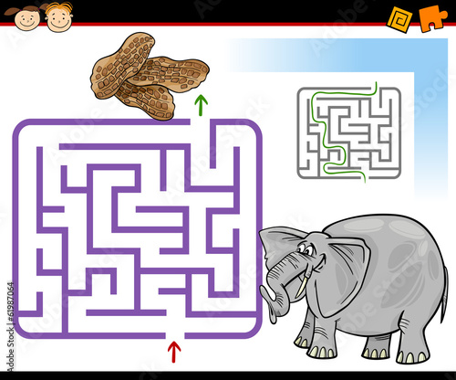 cartoon maze or labyrinth game