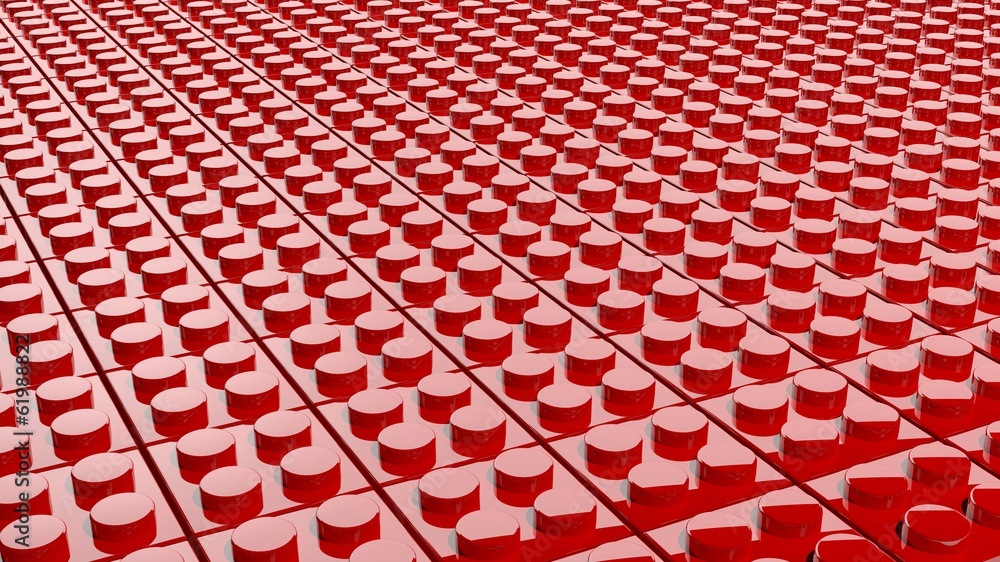 3D red background made of blocks 3D red background made of blocks
