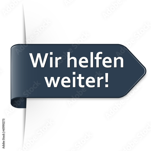 Wir helfen weiter! - Dunkelblauer Sticker Pfeil