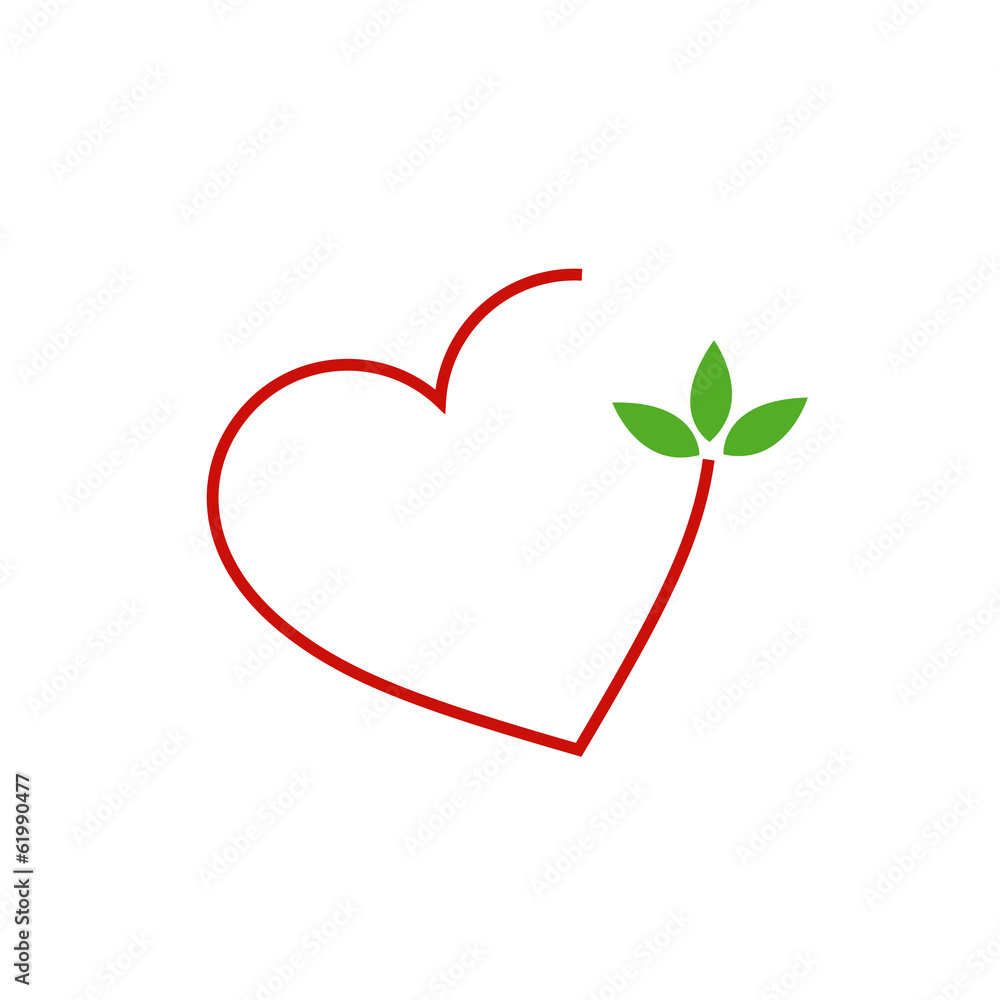 Hearts with leaves-Love for nature