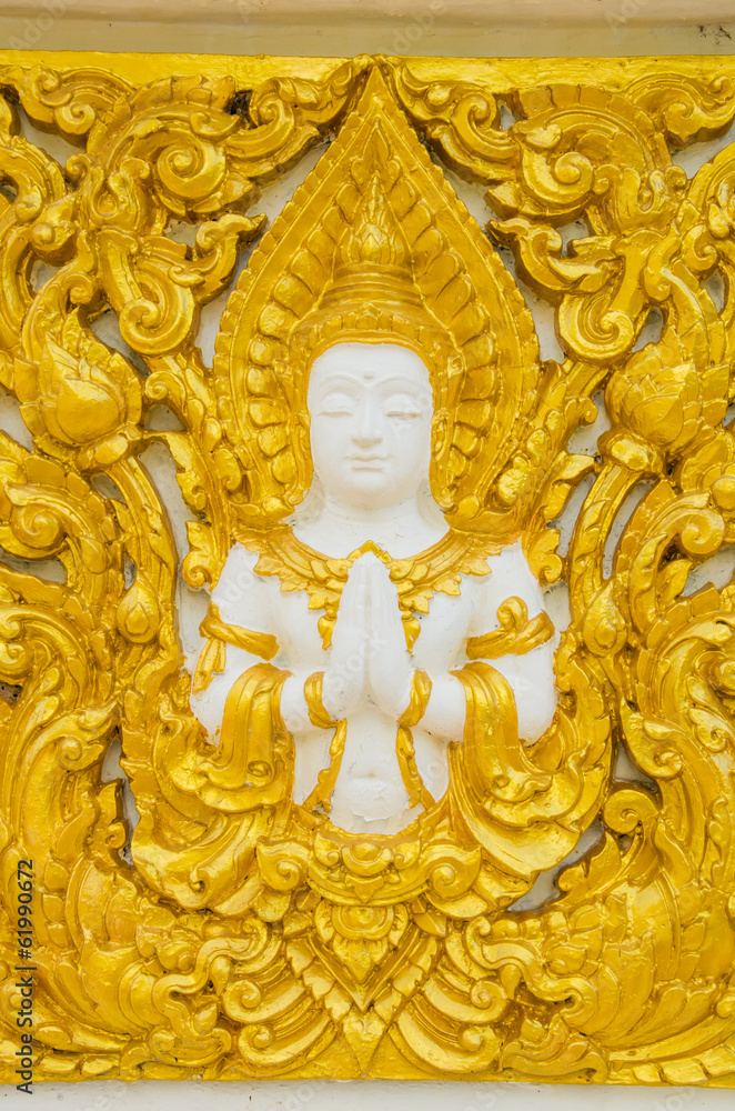 Fototapeta premium Thai style art temple, Wat Phrathat Nong Bua in Ubon Ratchathani