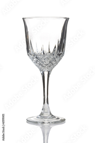 crystal glass on white background