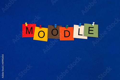 Moodle, sign series for computers, education, internet and techn