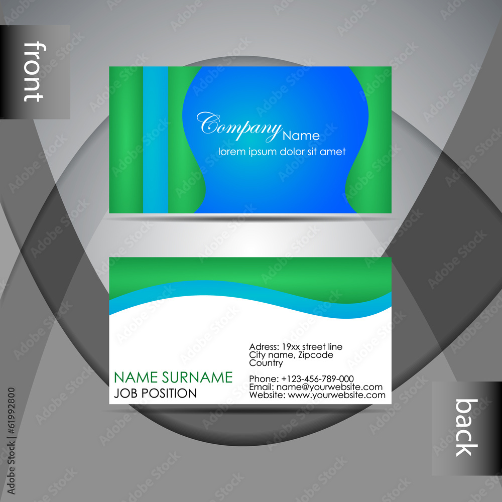 Naklejka premium Abstract professional business card template