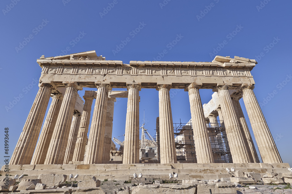 Fototapeta premium extreme perspective of Parthenon temple, Athens, Greece