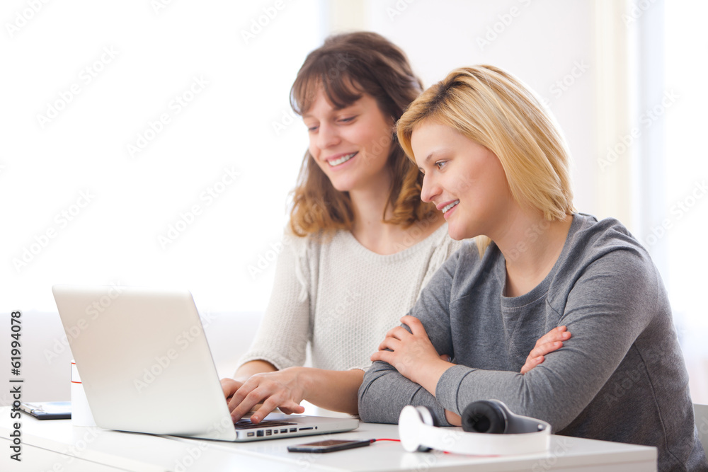Young teacher assist a student during her homework Young teacher assist a student during her homework