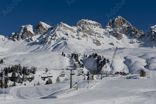 Mountains and Ski Slopes in Passo San Pellegrino