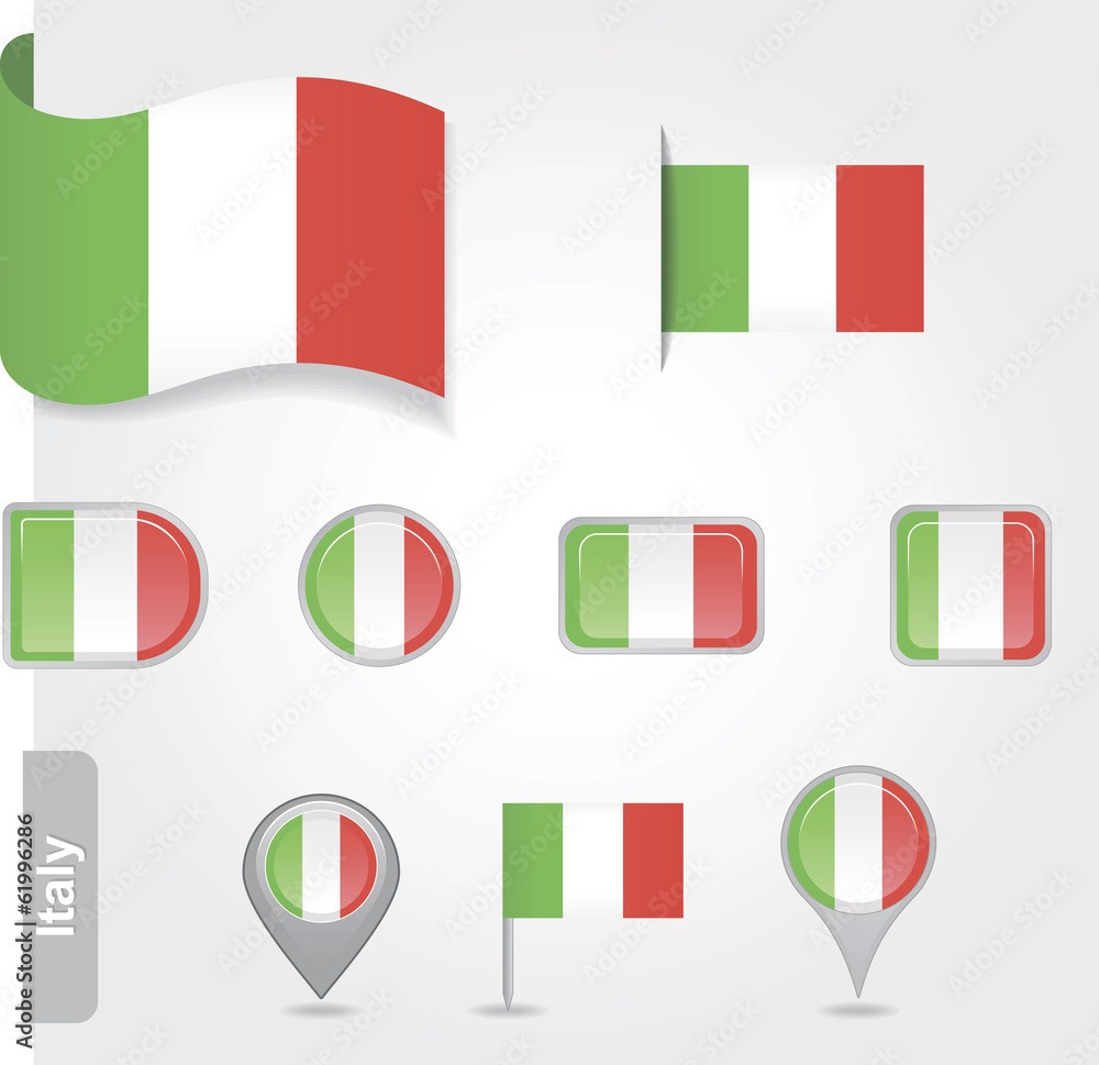 Italy flag icon set Italy flag icon set