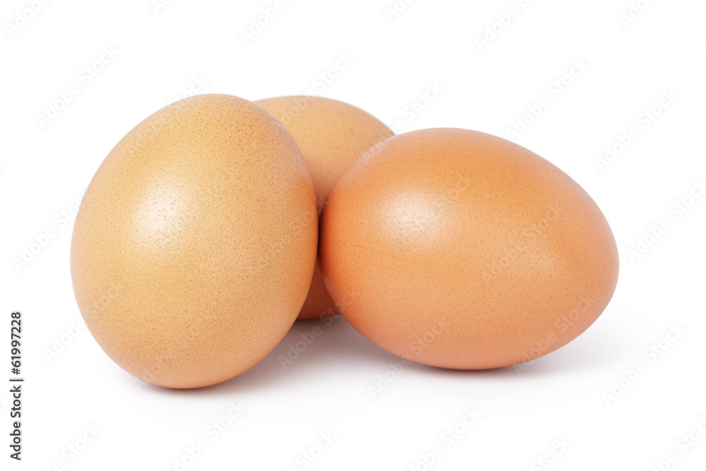 three brown chicken eggs three brown chicken eggs