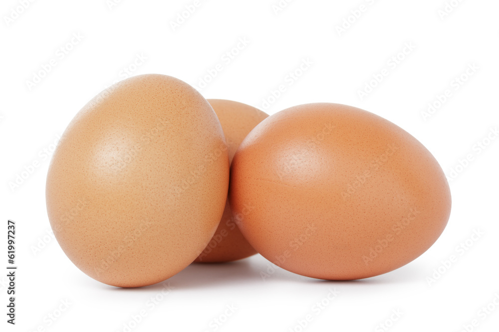 three brown chicken eggs three brown chicken eggs