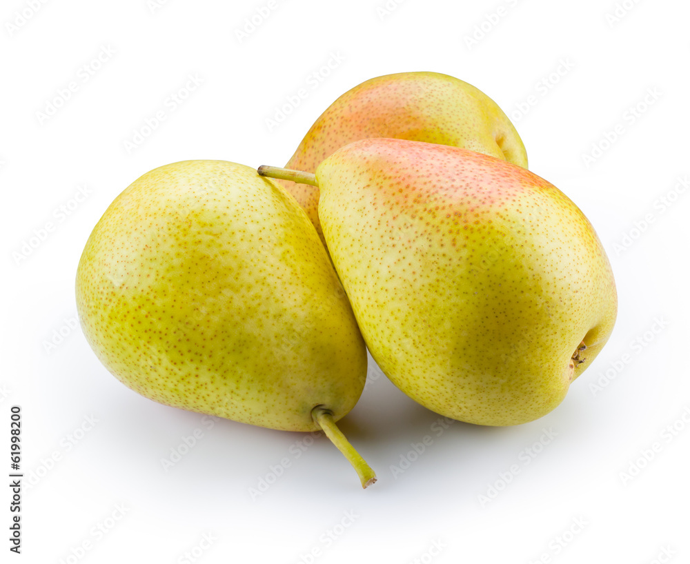 Pear in closeup on a white background Pear in closeup on a white background