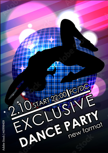 Dance party poster or flyer template