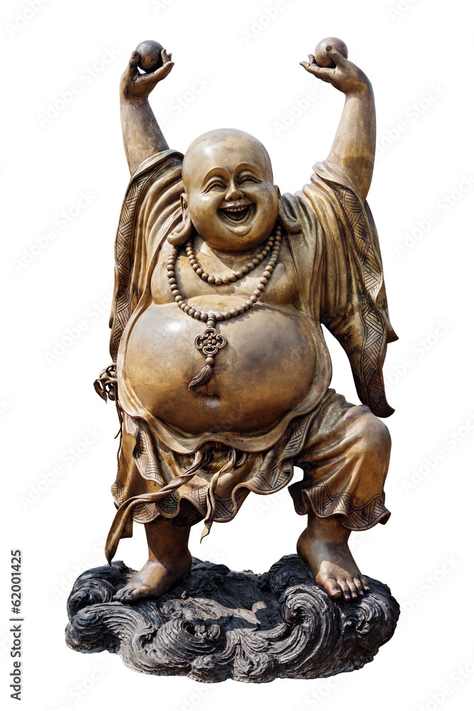 Smiling Buddha isolated on white with clipping path Smiling Buddha isolated on white with clipping path