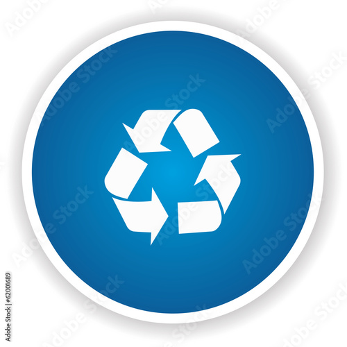 Recycle sign button,vector