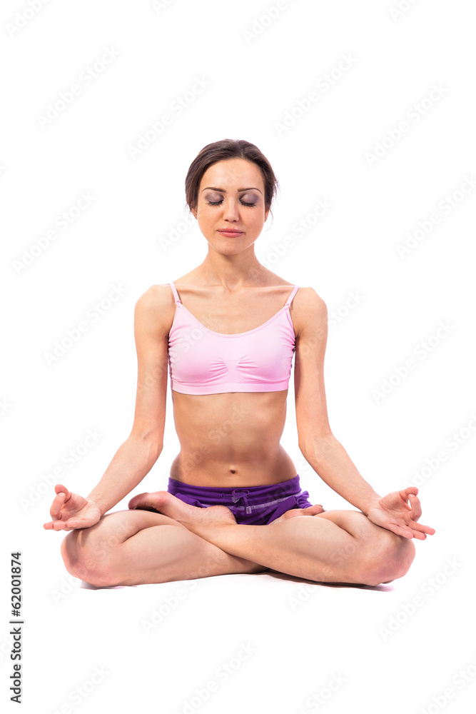 Practicing Yoga. Beautiful woman