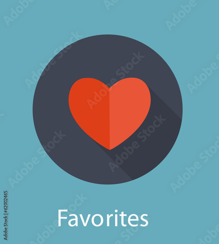 Favorites Flat Icon Concept Vector Illustration