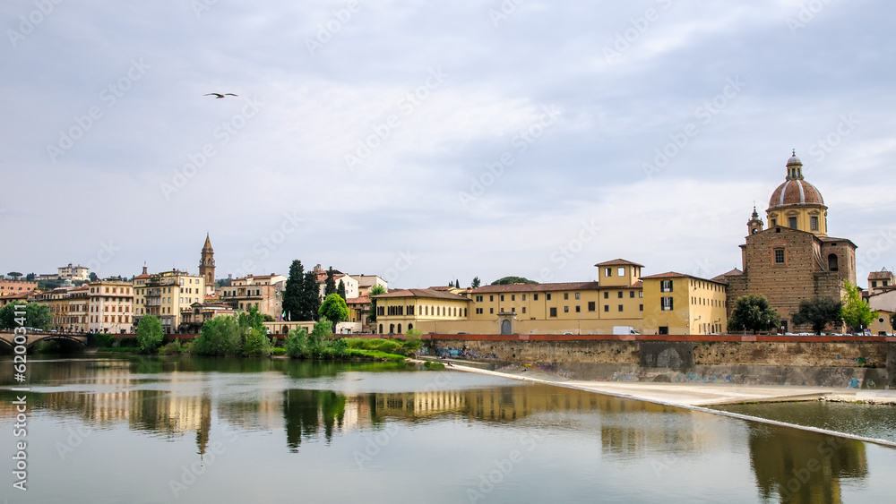 San Frediano church and the Arno in Florence
