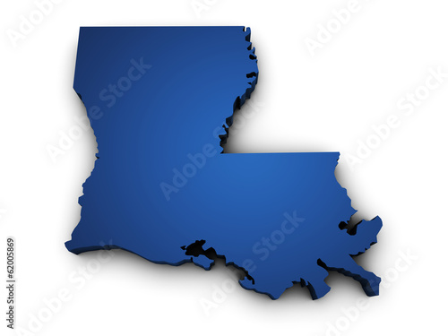 Map Of Louisiana State 3d Shape