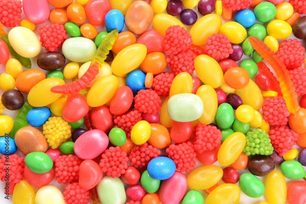 Different colorful fruit candy close-up Different colorful fruit candy close-up