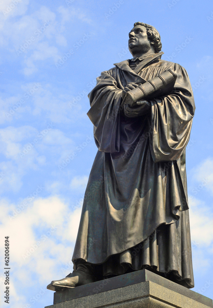 Bronze statue of protestant theologist Luther