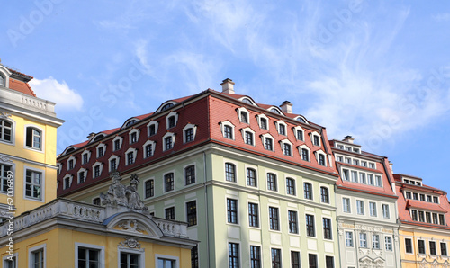 baroque houses in pastel colours in dresden