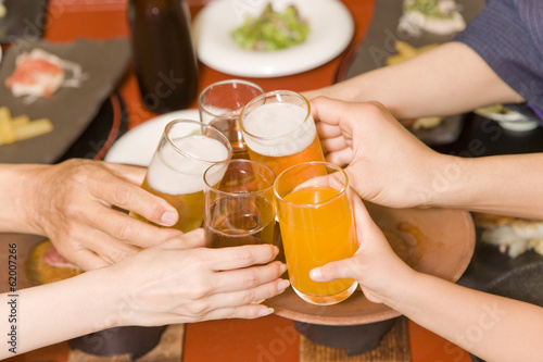 family toasting