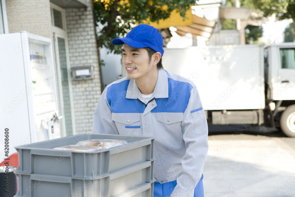 delivery person delivering goods delivery person delivering goods