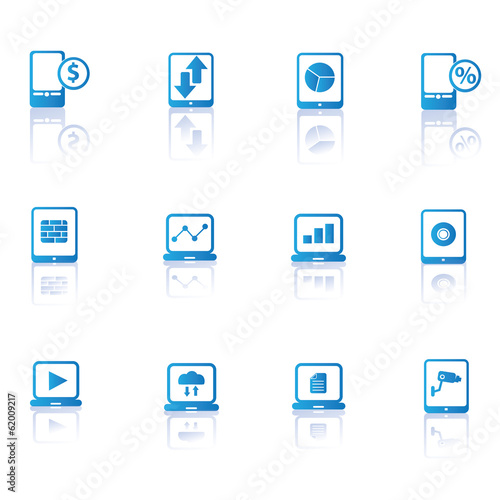 Computer,tablet pc and mobile phone sign icons © mamanamsai