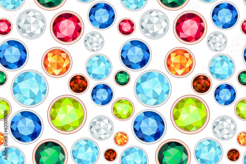 colored gemstone saturated color seamless pattern