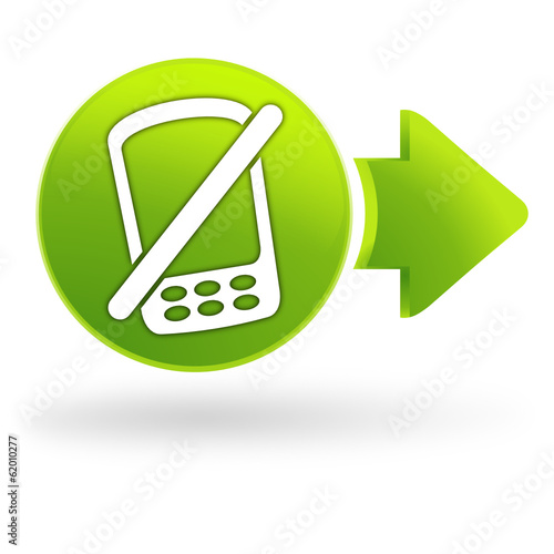 téléphone interdit sur symbole web vert