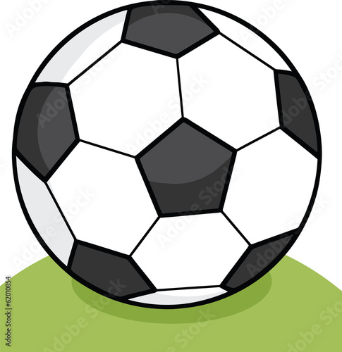 Soccer Ball On Grass. Illustration Isolated on white