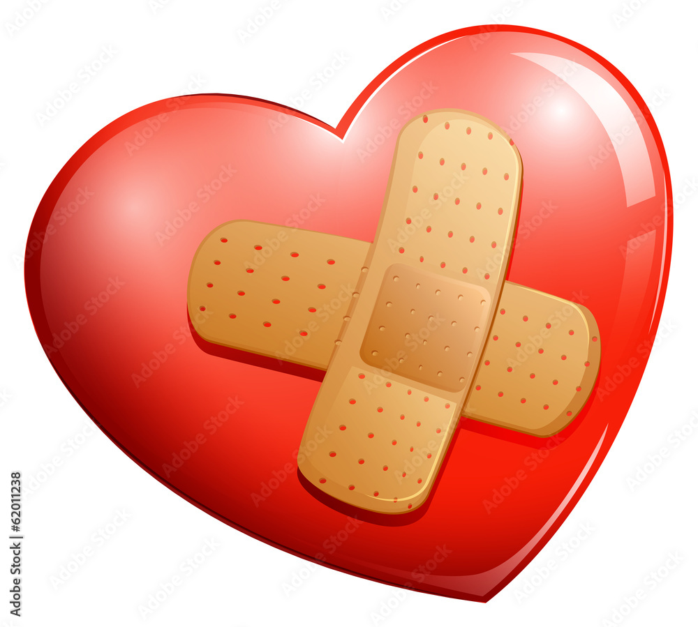 A heart with a plaster A heart with a plaster