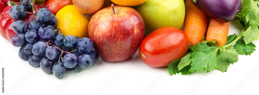 fruits and vegetables isolated on white background fruits and vegetables isolated on white background
