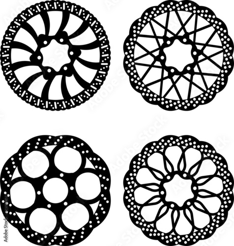 Vector bike brake disc silhouettes