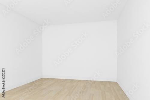 white wall with wood floor ,empty room,3d interior © Suwatchai