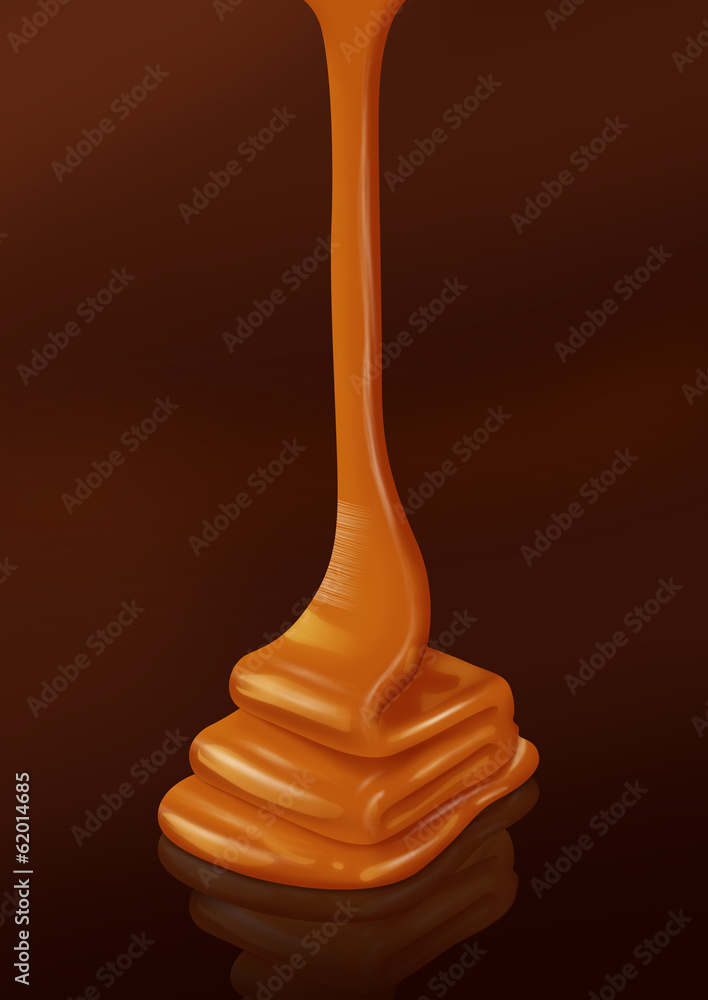 Caramel sauce on a dark background (clipping path) Caramel sauce on a dark background (clipping path)