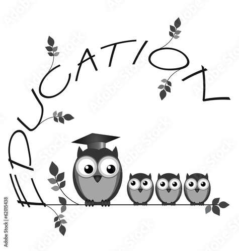 Monochrome education twig text