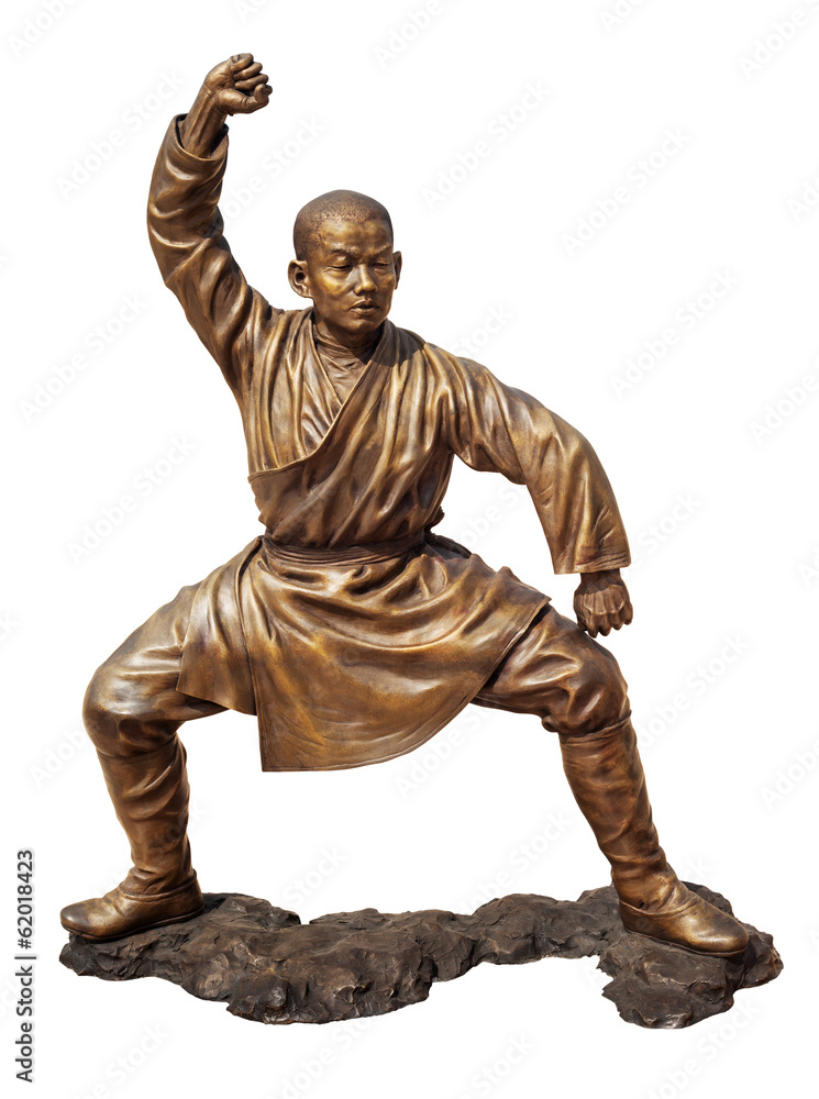 Shaolin warriors monk bronze statue in Viharn Sien Shaolin warriors monk bronze statue in Viharn Sien