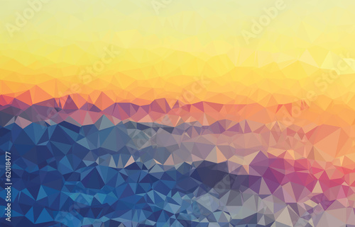 Background texture triangle geometry colorful sunset valley