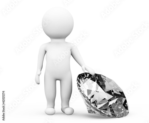 Tablou canvas 3d person with diamond