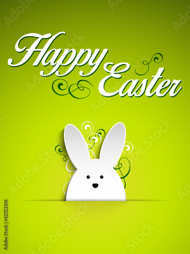 Wallpaper Mural Happy Easter Rabbit Bunny on Green Background Torontodigital.ca