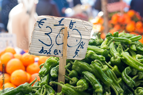 Peppers on a market photo