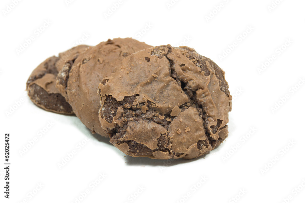 dark chocolate brownie cookie isolated on white dark chocolate brownie cookie isolated on white