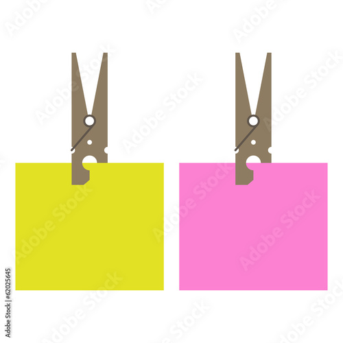 Clothes peg and stick notes